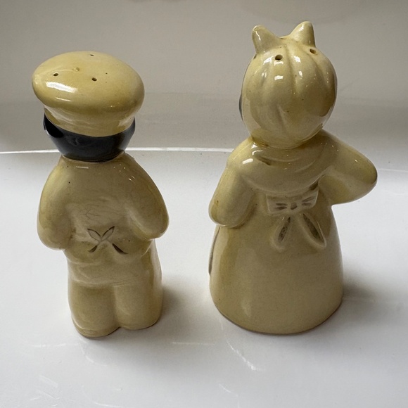 Vintage 1940s Black Americana Mammy and Pappy Chef Salt & Pepper Set - Picture 3 of 10
